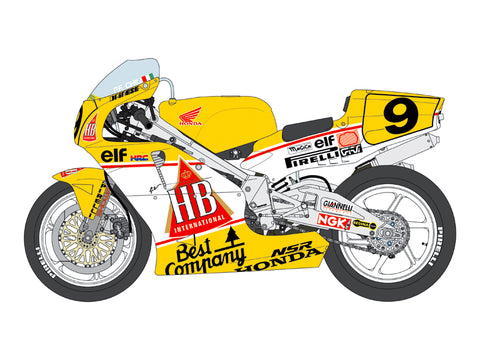ブルースタッフ BS 12-005 1/12 ホンダ NSR500 HB 1989 - 1/12デカール ハセガワ BK-4 /NSR500 89'