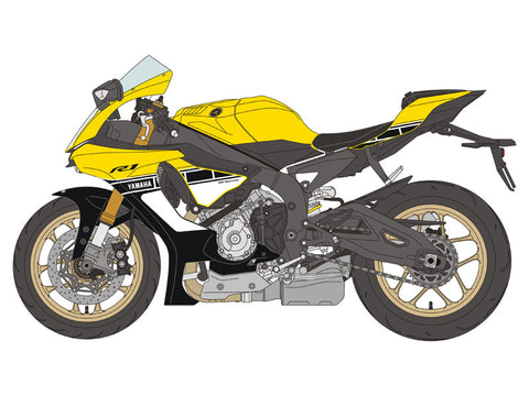 ブルースタッフ BS 12-015 1/12 ヤマハ YZF-R1 60周年記念 - 1/12デカール タミヤ14133