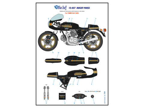 ブルースタッフ BS 12-027 1/12 ドゥカティ 900SS - 1/12デカール タミヤ14025