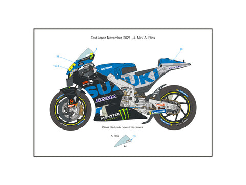 ブルースタッフ BS 12-032 1/12 スズキ GSX-RR 2021 - 1/12デカール タミヤ14139