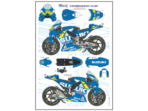 ブルースタッフ BS 12-034 1/12 スズキ GSX-RR 2019 / Test 2020 - 1/12デカール タミヤ14139
