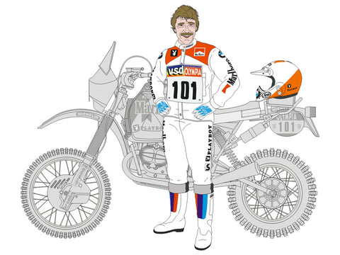 ブルースタッフ BS 12-047 1/12 BMW R80 G/S パリ・ダカール・ラリー 1985 / パイロット - 1/12デカール タミヤ14056