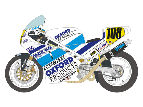 ブルースタッフ BS 12-048 1/12 ドゥカティ 888 オックスフォードプロダクツ デイトナ 200 AMA 92' / スティーブ HISLOP - 1/12デカール タミヤ14063