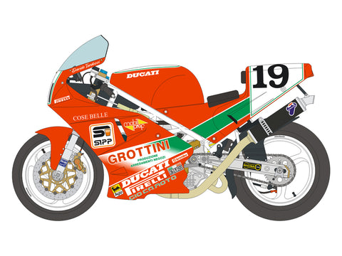 ブルースタッフ BS 12-049 1/12 ドゥカティ 888 Team GROTTINI / ダビデ・タルドッツィ 91' - 1/12デカール タミヤ14063