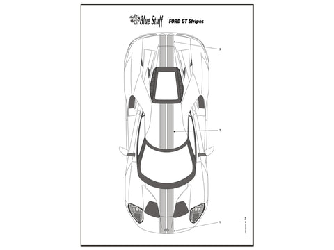 ブルースタッフ BS 24-016 1/24 フォード GT ストライプB / メタリックカラー - 1/24デカール タミヤ24346