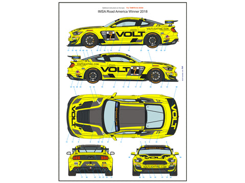 ブルースタッフ BS 24-017 1/24 フォード マスタング GT4 ボルトレーシング 2018 - 1/24デカール タミヤ24354