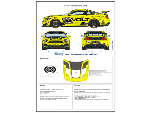 ブルースタッフ BS 24-017 1/24 フォード マスタング GT4 ボルトレーシング 2018 - 1/24デカール タミヤ24354