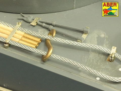 アベール 16024 1/16 ドイツ タイガーI型用初期型クリーニングロッド・ブラケット