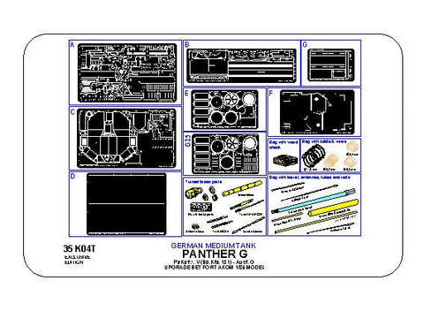 アベール 35K04T 1/35 パンサーG型 ボックスフルセット エッチング アルミ砲身他(タコム用)