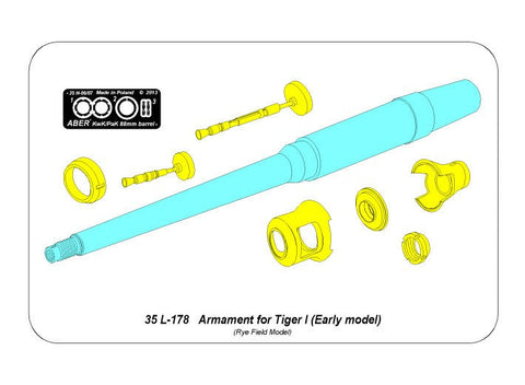 アベール 35L178 1/35 ドイツ タイガーI 初期型用 砲身・銃身(ライフィールドモデル用)