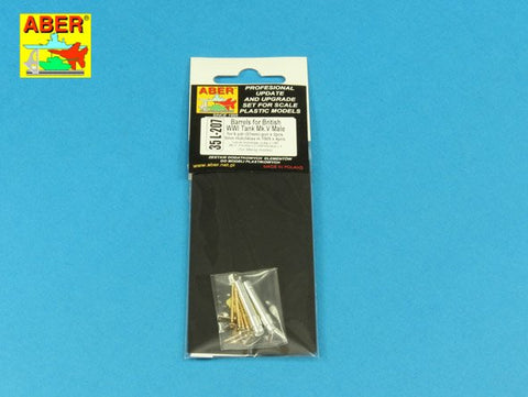 アベール 35L207 1/35 イギリス Mk.Vメール菱形戦車用 砲身2本・機銃4丁(タコム用)