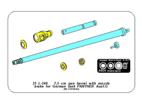 アベール 35L246 1/35 ドイツ パンサーG型用 7.5cmKwk42砲身(ライフィールドモデル用)