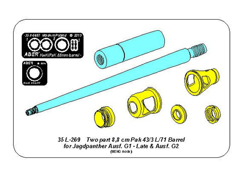 アベール 35L269 1/35 ドイツ ヤークトパンサーG1後期・G2型用 8.8cmPak43/3 L/71(MENG用)
