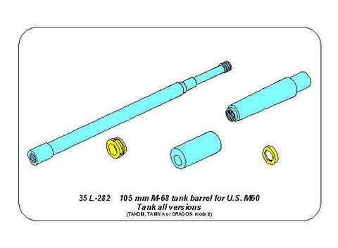 アベール 35L282 1/35 アメリカ M60主力戦車用 105mmM68砲身(タコム/タミヤ/ドラゴン用)