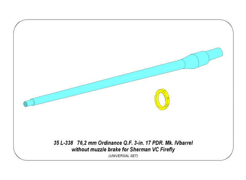 アベール 35L338 1/35 シャーマン VCファイアフライ用 76,2 mm オードナンス QF 17ポンド砲 Mk. IV マズルブレーキ無し (汎用)