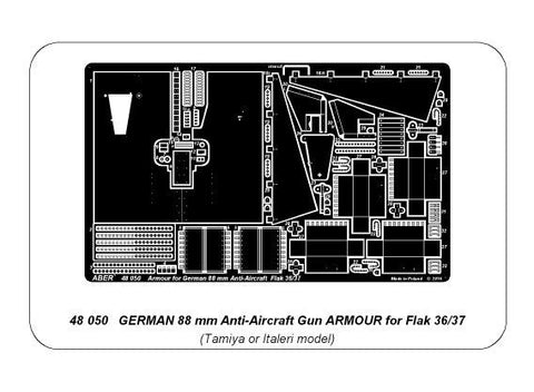 アベール 48050 1/48 ドイツ 88 mm 対空機関砲 Flak 36/37 用