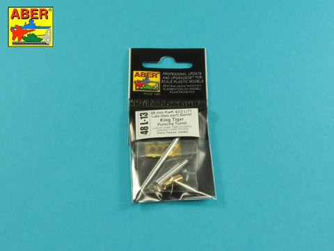 アベール 48L13 1/48 ドイツ キングタイガー ポルシェ砲塔用 8.8cmKwk43/2 ツーピース砲身(タミヤ用)