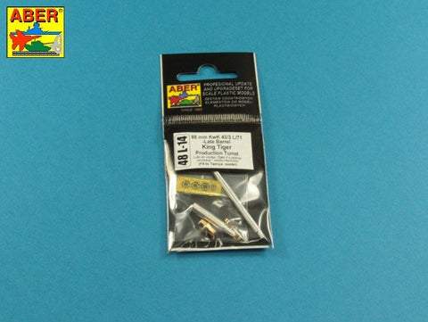 アベール 48L14 1/48 ドイツ 8.8cmKwk43/3 L/71 キングタイガー ヘンシェル砲塔用砲身(タミヤ用)