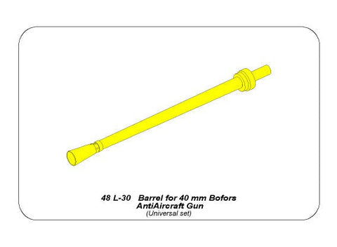 アベール 48L30 1/48 イギリス ボフォース40mm対空機関砲身