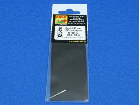 アベール 72L28 1/72 ロシア BA6装甲車用 45ミリ 20K砲身