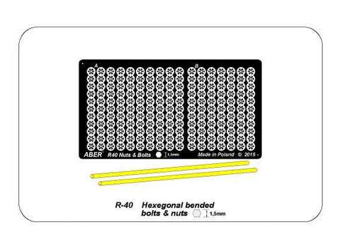 アベール R40 1/16 ヘキサゴナルボルト・ナット1.5mm 1/16スケール用