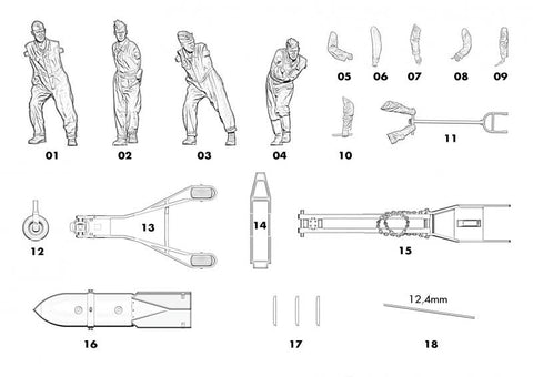 アンドレアミニチュアズ EK72-F010 1/72 ドイツ空軍 爆弾運搬チーム 1940年