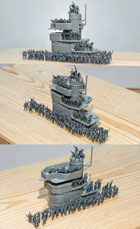 バンカースタジオ BFSET350060 1/350 WWII 日本海軍 航空母艦 甲板作業員 艦上機発艦中 ”帽振れ!”(120体入り)