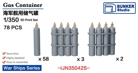 バンカースタジオ IJN35042S 1/350 WWII日本海軍 艦船用 ガスボンベ