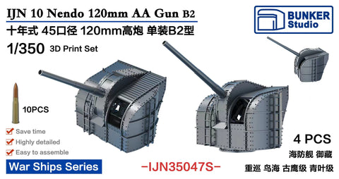バンカースタジオ IJN35047S 1/350 WWII日本海軍 45口径十年式12cm単装高角砲B2型(鳥海/古鷹/青葉型用)