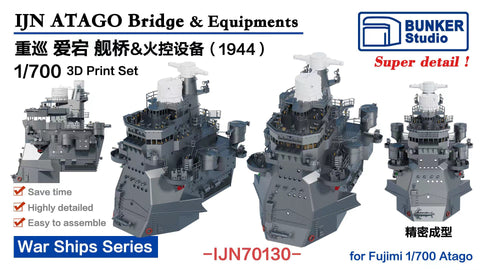 バンカースタジオ IJN70130 1/700 WWII日本海軍 重巡洋艦 愛宕 艦橋セット 1944年(アオシマ用)