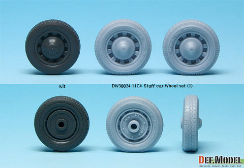 DEFモデル DW30024 1/35 11CV スタッフカー 自重変形ホイールセット (1) (タミヤ用)