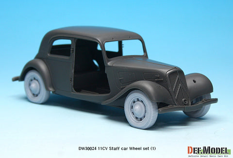 DEFモデル DW30024 1/35 11CV スタッフカー 自重変形ホイールセット (1) (タミヤ用)