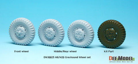 DEFモデル DW30025 1/35 アメリカ M8/M20 グレイハウンド 自重変形ホイールセット (タミヤ用)
