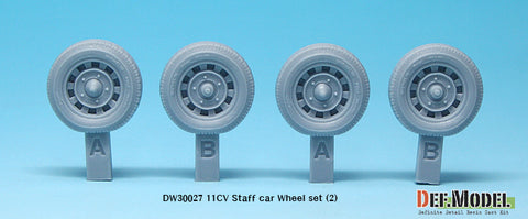 DEFモデル DW30027 1/35 11CV スタッフカー 自重変形ホイールセット (2) (タミヤ用)