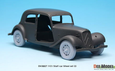 DEFモデル DW30027 1/35 11CV スタッフカー 自重変形ホイールセット (2) (タミヤ用)