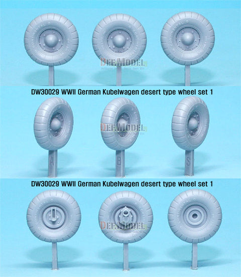 DEFモデル DW30029 1/35 ドイツ VW デザートタイプ ホイールセット1 (タミヤ用)