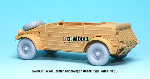 DEFモデル DW30031 1/35 ドイツ VW デザートタイプ ホイールセット3 (タミヤ用)
