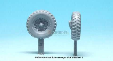 DEFモデル DW30032 1/35 ドイツ シュビムワーゲン ワイドホイールセット2 - DEKA (タミヤ用)