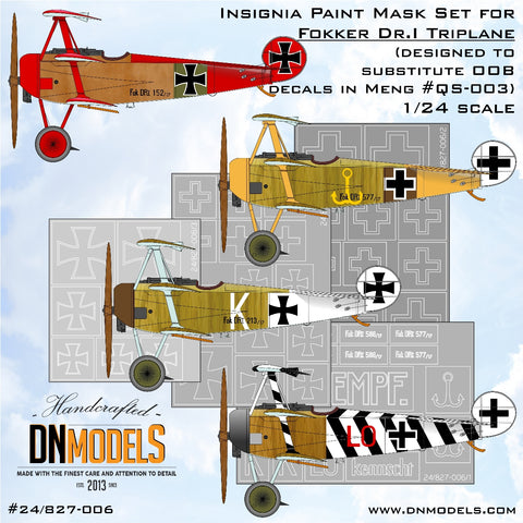DNモデル 24/827-006 1/24 フォッカー DR.I トライプレーン記章 (モンモデル用)