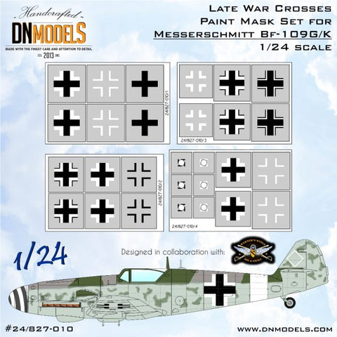DNモデル 24/827-010 1/24 メッサーシュミット Bf-109G/K 大戦末期の十字 - 全モデルの1/24用