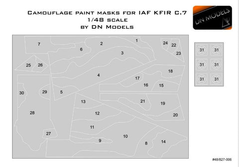 DNモデル 48/827-006 1/48 IAF クフィル C7(迷彩マスク)