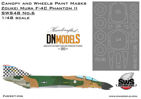 DNモデル 48/827-036 1/48 F-4C キャノピー&ホイール ペイントマスク (造形村用)
