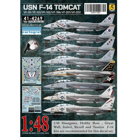 DXM 41-4269 1/48 アメリカ海軍 F-14A/B F-33/VF-101/VF-102/VF-194/VF-201/VF-202 トムキャット コレクション #5