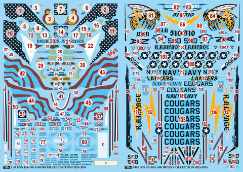 DXM 51-4376 1/48 アメリカ海軍 F/A-18G グラウラー VAQ-131 ランサーズ/VAQ-138 イエロージャケッツ/VAQ-139 クーガーズ/VAQ-140 パトリオッツ