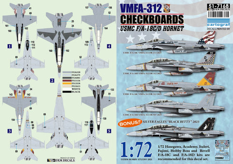 DXM 51-7168 1/72 アメリカ海兵隊 F/A-18C/D ホーネット VMFA-312 チェッカーボーズ 岩国基地