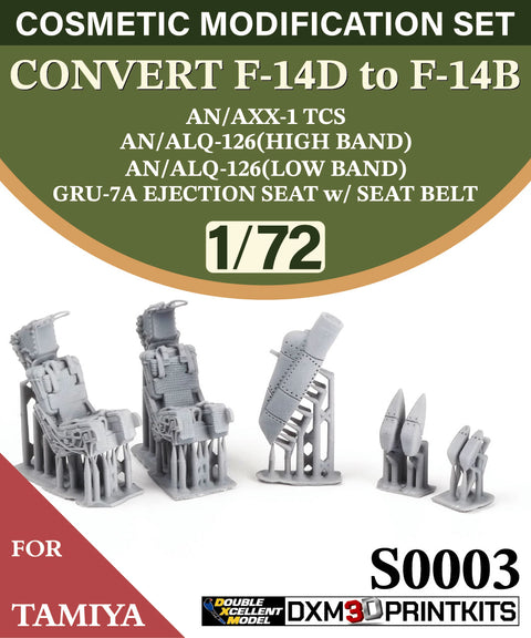 DXM S0003 1/72 F-14B コンバージョンセット(タミヤ F-14D to F-14B用)