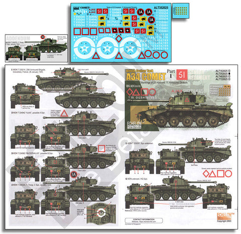 エシュロン ALT352025 1/35 第11機甲師団のA34コメット巡航戦車 パート1 第23軽騎兵連隊