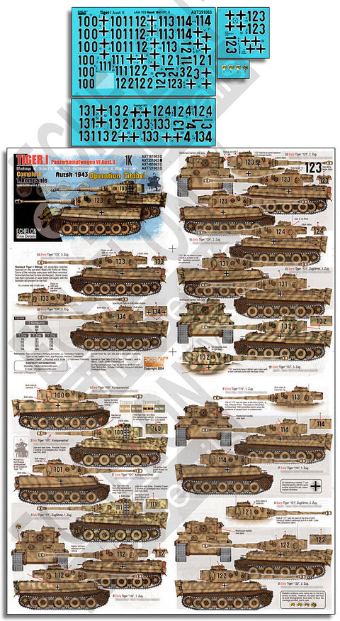 エシュロン AXT351063 1/35 第503重戦車大隊第1中隊のタイガーI戦車 クルスク1943 ツィタデレ作戦時