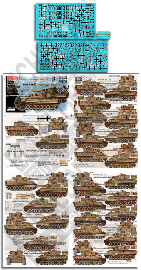 エシュロン AXT351065 1/35 第503重戦車大隊第3中隊のタイガーI戦車 クルスク1943 ツィタデレ作戦時