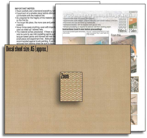 エシュロン D356072 1/35 カモフラージュネット(パターンA、2色:茶/ダークグリーン)